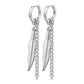 1 Paar Damen Ohrringe CREOLE Feder-Ketten Anhänger 2mm breit Ohrstecker Chirurgenstahl Gold Schwarz Silber 8mm