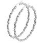 1 Paar Damen CREOLEN FLECHT-DESIGN Ohrringe Ohrstecker Chirurgenstahl Silber 30/40/50mm