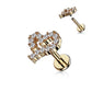 Knorpel Ohrstecker Herz Silber Gold Roségold Pavé Zirkonia Clear Piercings Chirurgenstahl Schraubverschluss Stab 6/8mm lang