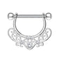 FILIGRANES Herz ZIRKONIA Brustwarzenpiercing Brustpiercing Intimpiercing Edelstahl Silber Roségold Gold Clear Stab 1,6mm 12mm