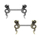 Brustwarzenpiercing Vintage Kobra Brustpiercing Nippelpiercing Chirurgenstahl Antik-Gold Antik-Silber Stab 1,6/14mm