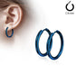 Damen 1 Paar Creolen Ohrringe Set Chirurgenstahl Klickverschluss Seamless Line blau schwarz silber regenbogen gold 10mm -20mm Länge