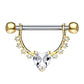 Brustwarzenpiercing GROSSES Herz Intimpiercing Brustpiercing Edelstahl Silber Gold Roségold Clear Pink Stab 1,6mm 12mm