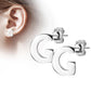 1 Paar Ohrstecker ALPHABET INITIALEN e Ohrringe Schmuck Set Edelstahl Silber Roségold