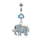 Bauchnabelpiercing Elefant Anhänger Stab 1,6mm 10mm Nabelpiercing Chirurgenstahl Bananabell Zirkonia Silber Pink Aqua Clear