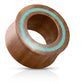 Ohrtunnel Sawo Holz Rand Türkis Ohrpiercing Ohrschmuck Plug Sattelverschluss 8-25mm