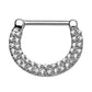 beyoutifulthings Bogen ZIRKONIA-Reihen Brustwarzenpiercing Intimpiercing Brustpiercing Edelstahl Gold Silber ROSÉ 1,2mm/1,6mm 12mm klick-Verschluss
