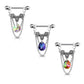 Brustwarzenpiercing Blumen Kristall Ketten Anhänger Brustpiercing Nippelpiercing Chirurgenstahl Silber Mehrfarbig Stab 1,6/14mm