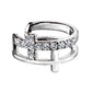 Ohrklemme DOPPEL KREUZ PAVÉ ZIRKONIA clear Ohrringe Ohrclip Fake-Piercing Messing Silber Gold Roségold