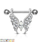 Brustwarzenpiercing Kristall Schmetterling Brustpiercing Nippelpiercing Chirurgenstahl Silber Mehrfarbig Stab 1,6/14mm