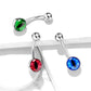Bauchnabelpiercing Schlangen-Auge Nabelpiercing Chirurgenstahl Bananabell Silber Blau Grün Rot Stab 1,6/10mm