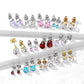 1 Paar Damen Ohrstecker Zirkonia Tränen-Tropfen Ohrringe Chirurgenstahl e viele Farben 3-7mm