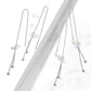 1 Paar Damen Durchzieher Ohrringe Doppel-Zirkonia Doppel-Kette Ohr-hänger e Ohrstecker Silber Clear