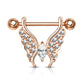 Brustwarzenpiercing Kristall Schmetterling Brustpiercing Nippelpiercing Chirurgenstahl Silber Mehrfarbig Stab 1,6/14mm