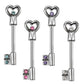 SCHLÜSSEL Herz Brustwarzenpiercing Intimpiercing Brustpiercing Edelstahl 1,6mm 11mm Silber ZIRKONIA Clear Aqua PINK TANSANIT
