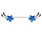 Brustwarzenpiercing Stern-SCHNUPPE Brustpiercing Intimpiercing Edelstahl Glitzer-Opal Silber Gold Roségold Stab 1,6mm 14mm