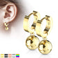 1 Paar Damen CREOLE Anhänger Kugel 8mm Ohrringe Ohrstecker Chirurgenstahl Gold Schwarz Roségold Silber Regenbogen 9mm