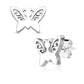 1 Paar Ohrringe Set Ohrstecker Edelstahl Chirurgenstahl Schmetterling gold silber