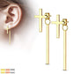 1 Paar Damen Ohrstecker Kreuz Anhänger Balken Ohrringe Chirurgenstahl Silber Gold Roségold
