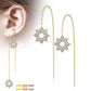 1 Paar Damen Ohrringe Durchzieher Kristall Pavé Clear Schneeflocke Anhänger Ohrringe Ohrstecker Chirurgenstahl Silber Gold Roségold