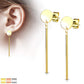 1 Paar Damen Ohrstecker Runde Platte Anhänger Balken Ohrringe Chirurgenstahl Silber Gold Roségold