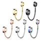 1 Knorpel Doppel-Creole Kette Cartilage Labret Piercings Tragus viele Farben Edelstahl Klick-Verschluss