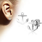 1 Paar funkelnde Ohrringe GROSSER ANKER 10x10 mm Ohrringe Ohrstecker Chirurgenstahl Set Silber Gold Schwarz