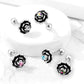 1 Knorpel Ohrstecker Blume Zirkonia Farben Cartilage Labret Piercing Tragus Silber Edelstahl Schraubverschluss Steg 6/1,2mm