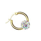 Damen 1 Paar Creolen KRISTALL-KUGEL Ohrringe Schmuck Ohrstecker Chirurgenstahl Gold Multicolor