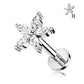 Knorpel Ohrstecker Zirkonia Blume viele Farben 6/8 mm Länge Cartilage Piercings Labret Tragus Edelstahl Schraubverschluss