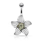 Bauchnabelpiercing Set 1,6mm 10mm Blume Nabelpiercing Edelstahl Chirurgenstahl Bananabell Zirkonia Kristalle Silber Gold Roségold