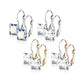 1 Paar Damen Ohrhänger Zirkonia Quadrat Anhänger Ohrringe Ohrstecker Chirurgenstahl Klapp-Bügel Silber Gold Roségold