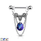 Brustwarzenpiercing Blumen Kristall Ketten Anhänger Brustpiercing Nippelpiercing Chirurgenstahl Silber Mehrfarbig Stab 1,6/14mm
