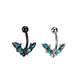 Bauchnabelpiercing Fledermaus Abalone Schwarz Silber Nabelpiercing Chirurgenstahl Bananabell Stab-länge 10mm