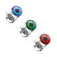 Fake Ohrplug Auge Ohrpiercing Ohrschmuck Chirurgenstahl Schraubverschluss Silber Blau Grün Rot 8mm