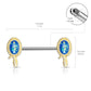 Brustwarzenpiercing Glitzer-Opal Schlange Brustpiercing Nippelpiercing Chirurgenstahl Gold Roségold Silber Stab 1,6/14mm