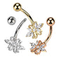 Bauchnabelpiercing Florales Design Marquise Zirkonia Clear Nabelpiercing Chirurgenstahl Bananabell Stab-länge 10mm