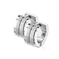 1 Paar Damen CREOLEN 2 sandgebürstete Streifen Ohrringe Ohrstecker Chirurgenstahl Silber 7mm