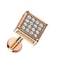 Knorpel Ohrstecker Quadrat Silber Gold Roségold Pavé Zirkonia Clear Piercings Chirurgenstahl Schraubverschluss Stab 6/8mm lang