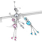 Bauchnabelpiercing Zirkonia Herz Ketten Anhänger Nabelpiercing Chirurgenstahl Bananabell Silber Clear Pink Aqua Stab 1,6/10mm