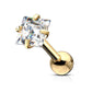 1 Knorpel Ohrstecker Zirkonia Clear 3/4mm Quadrat Cartilage Labret Piercing Tragus viele Farben Edelstahl Schraubverschluss Steg 6/1,2mm