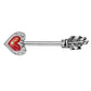 Brustwarzenpiercing Opal Glitzer Herz-Pfeil Brustpiercing Nippelpiercing Chirurgentstahl Silber Multicolor Stab 1,6/14mm