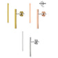 1 Paar Ohrringe Set Stecker Edelstahl Chirurgenstahl Glatt Lang Bar silber roségold gold