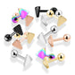 1 Knorpel Ohrstecker Flat Top Dreieck Cartilage Labret Piercings Tragus viele Farben Edelstahl Schraubverschluss Steg 6,5/1,2mm