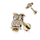 Knorpel Ohrstecker Eule Silber Gold Roségold Pavé Zirkonia Clear Piercings Chirurgenstahl Schraubverschluss Stab 6/8mm lang