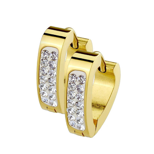 Damen 1 Paar Kristall Triangel Creolen Ohrringe Schmuck Ohrstecker Chirurgenstahl Multicolor