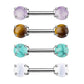 HALB-Edelsteine Amethyst OPALIT TIGERAUGE TÜRKIS Brustwarzenpiercing Intimpiercing Brustpiercing Edelstahl 1,6mm 14mm Stein 7mm