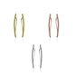 1 Paar Ohrklemmen gebogener BALKEN 23 x 2mm Set Ohrringe Ohrclip Ohrstecker Chirurgenstahl Silber Gold Roségold