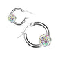 Damen 1 Paar Creolen KRISTALL-KUGEL Ohrringe Schmuck Ohrstecker Chirurgenstahl Silber Multicolor