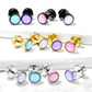 Fake Ohrplug leuchtender Stein Opal-Effekt Ohrpiercing Ohrschmuck Chirurgenstahl Schraubverschluss viele Farben 8mm